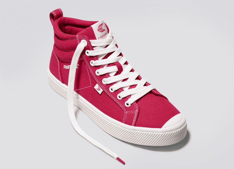 oca high pantone viva magenta off white canvas sneaker.slideshow3