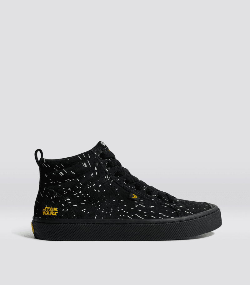 oca high star wars all black suede sneaker.side view