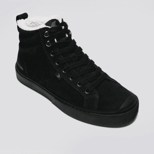 oca high therma hooks all black suede sneaker.fb feed