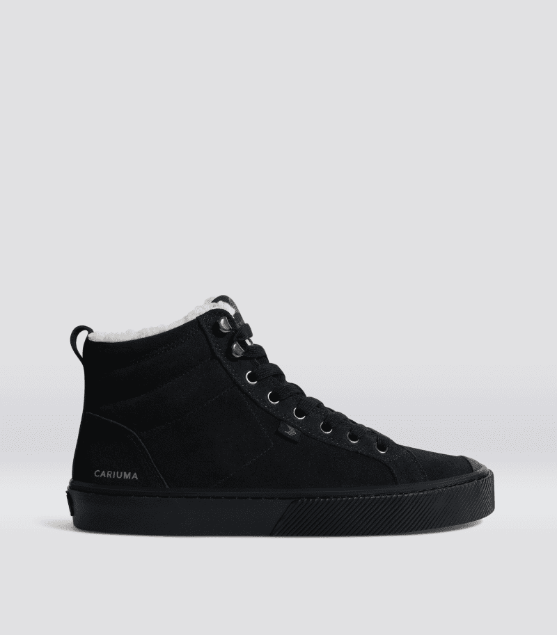 oca high therma hooks all black suede sneaker.side view fd70e372 f5c0 4b7d b875 f792ef460cf5