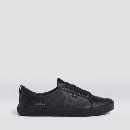 oca low all black premium leather.side view