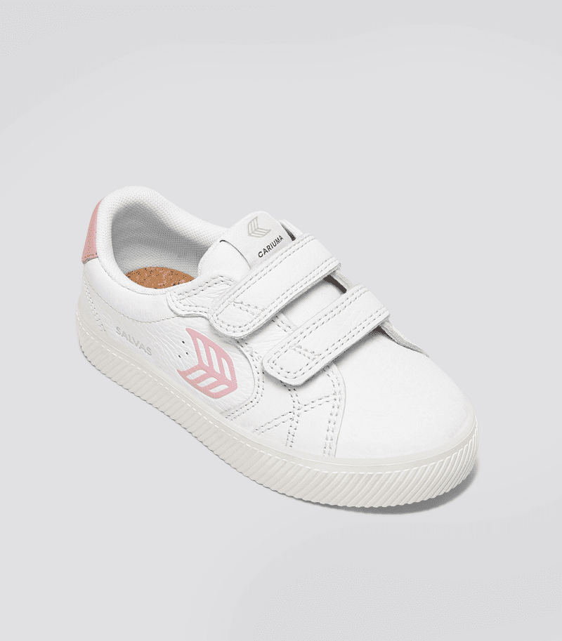 salvas kids white premium leather rose sneaker.fb feed