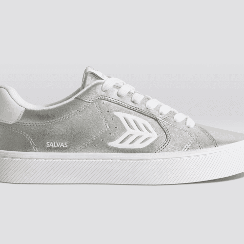 salvas metallic silver leather sneaker.slideshow1