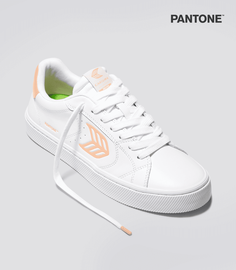 salvas white leather pantone peach fuzz canvas sneaker.fb feed 9677115c 9cd4 4d96 b9fc d26c03b2ec07