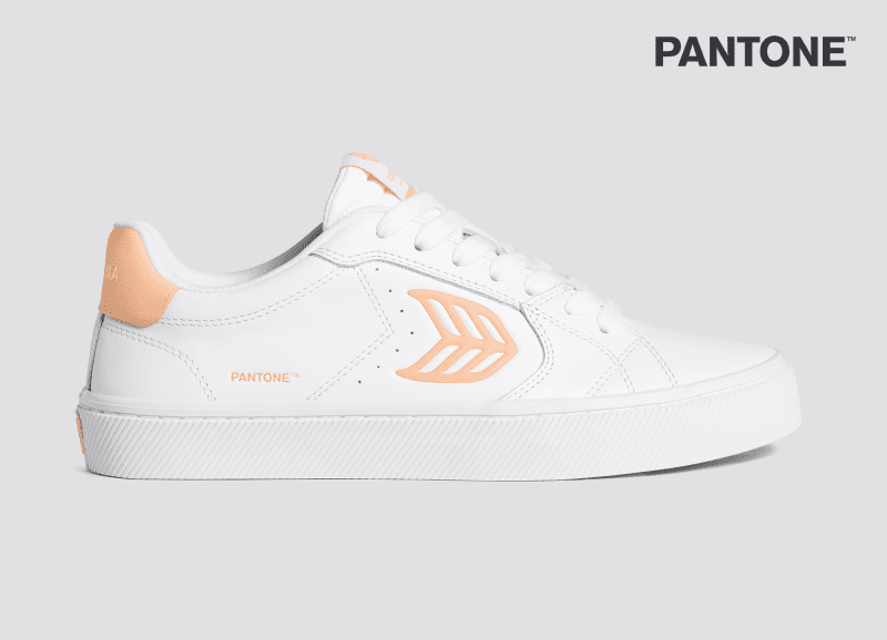 salvas white leather pantone peach fuzz canvas sneaker.slideshow1 3183082c 04eb 4142 b402 166e38489afc