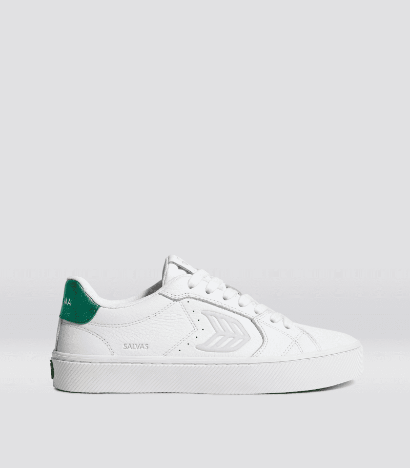 salvas white premium leather metallic green and ice.side view 135a3607 75bd 4dcb 8410 539cb7f26ed3