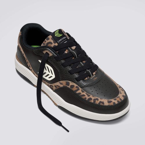 uba black premium leather suede leopard print ivory sneaker.fb feed