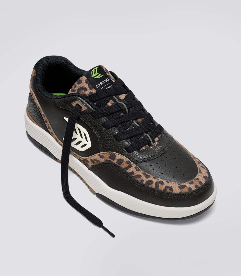 uba black premium leather suede leopard print ivory sneaker.fb feed