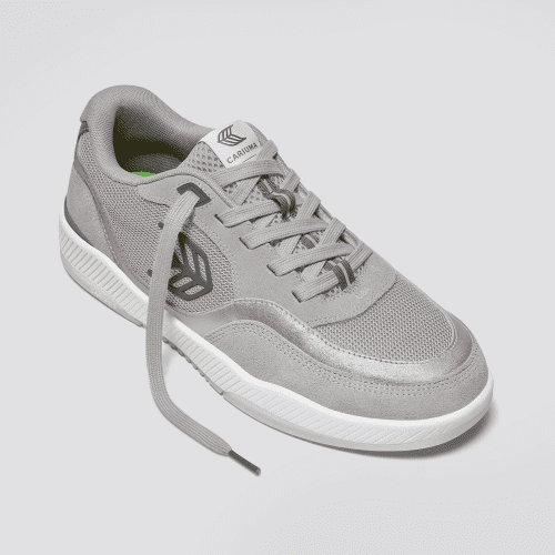 uba charcoal grey suede and mesh metallic silver and light grey.fb feed